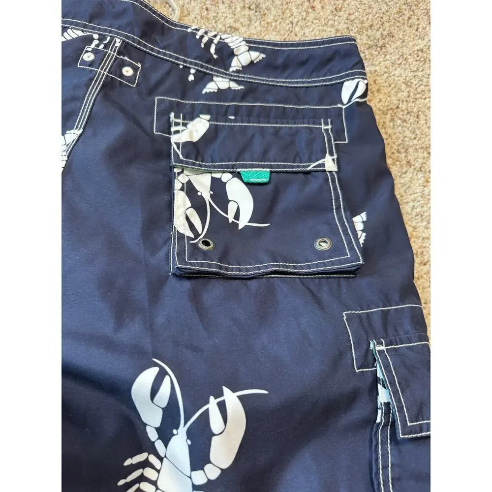 J. CREW Men's swim trunks/Suit size 36, Blue with Lobsters